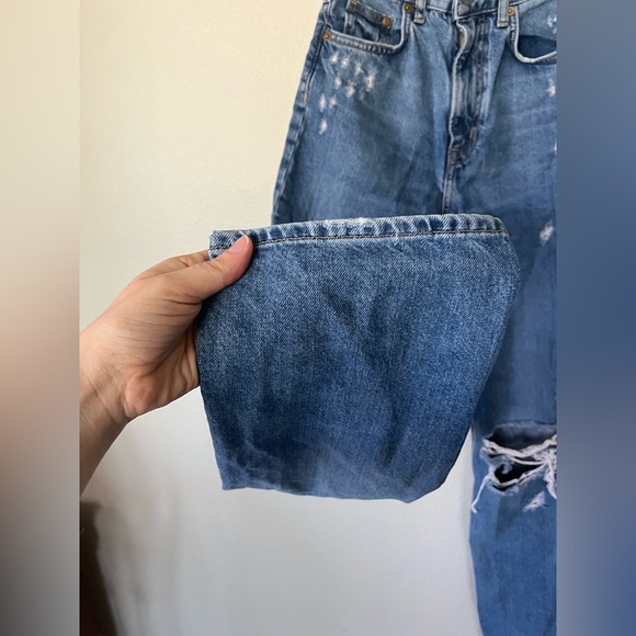 &DENIM 90s Distressed Straight Medium Wash Leg Jeans Women’s Size 2 - Picture 7 of 16